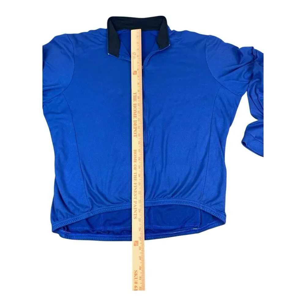 REI Cycling Pullover Blue 3/4 Zip LS Performance Pockets USA Made Women’s XL